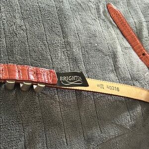 Brighton Red Croc-Embossed Leather Belt